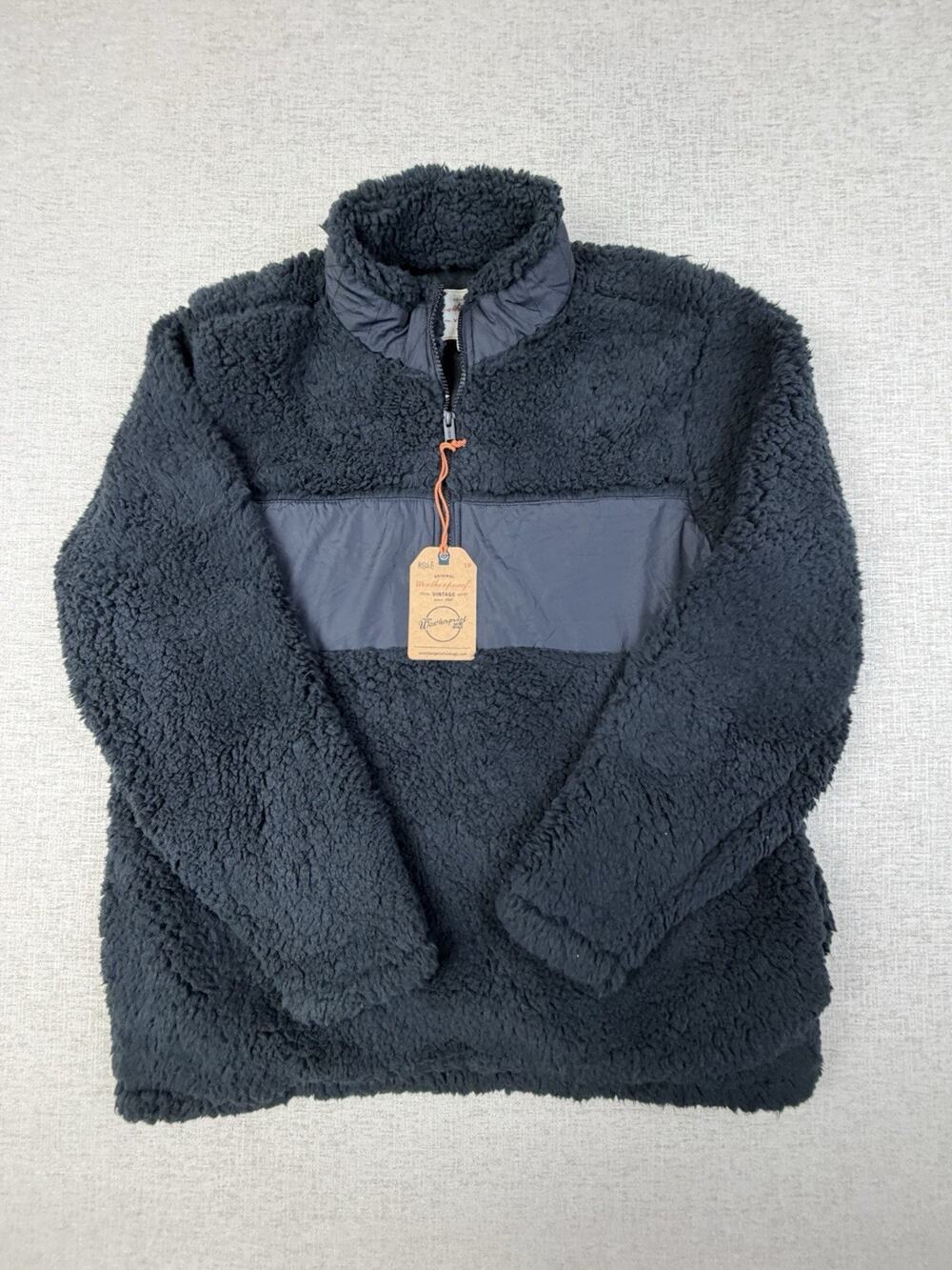 Weatherproof Vintage Men’s Sherpa Teddy Fleece Pullover XL Gray 1/4 Zip NWT